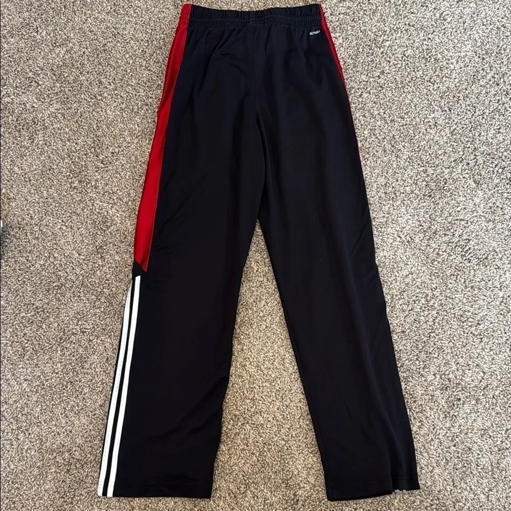 Adidas Black and Red Sweatpants with Signature Stripes